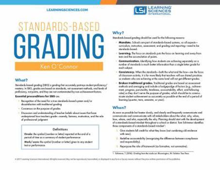 Map Standards-Based Grading Quick Reference Guide Book