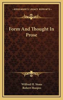 Hardcover Form And Thought In Prose Book