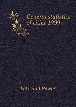 Paperback General Statistics of Cities 1909 Book