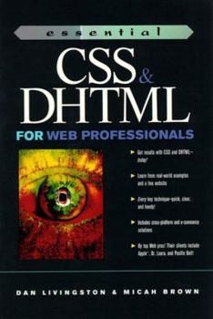 Paperback Essential CSS & DHTML for Web Professionals Book