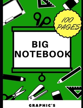 Paperback Big Notebook: 100 blank pages - green Book