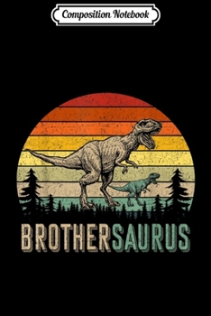 Paperback Composition Notebook: Brothersaurus Dinosaurs Vintage Retro Father's Journal/Notebook Blank Lined Ruled 6x9 100 Pages Book