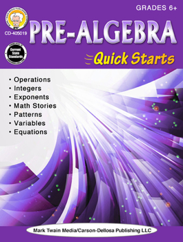 Paperback Pre-Algebra Quick Starts, Grades 6 - 12 Book