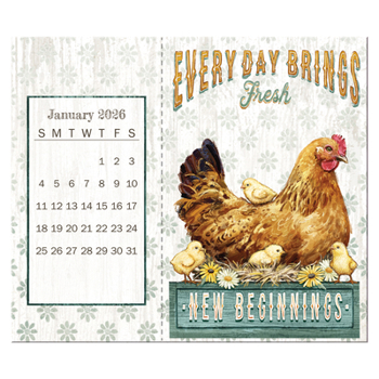 Home Farmhouse 2026 Postcard Desk Calendar Book