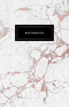 Paperback Notebook: Beautiful White Marble with Rose Gold Inlay 5.5 X 8.5 - A5 Size Book