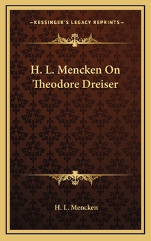 Hardcover H. L. Mencken On Theodore Dreiser Book