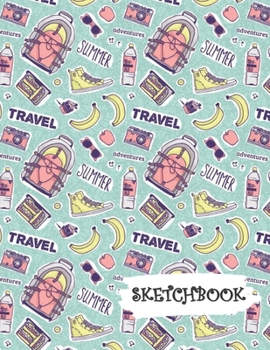 Sketchbook: Backpack Travel Fun Framed Drawing Paper Notebook