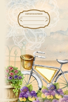 Paperback Composition Notebook: Beautiful Day Bicycle Ride Blank Lined Notebook Journal Diary 6x9 Book