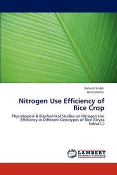 Paperback Nitrogen Use Efficiency of Rice Crop Book