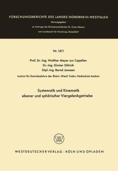 Paperback Systematik Und Kinematik Ebener Und Sphärischer Viergelenkgetriebe [German] Book