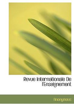 Hardcover Revue Internationale de L'Enseignement [French] Book