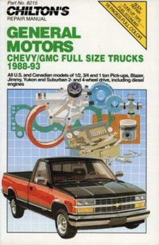 Paperback Chilton's Chevy/GMC Full Size Trucks 1988-93 Repair Manual Book