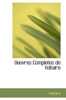 Paperback Oeuvres Completes de Voltaire Book