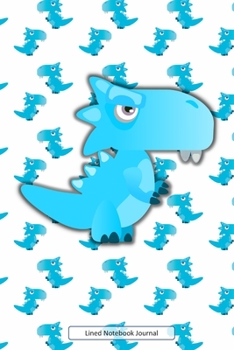 Lined Notebook Journal: Unique Beautifully Designed Ideal Gift Notepad For Kids For Creative Writing With Cartoon Pattern Background & Shadow Effect Central Cute Dragon Detail