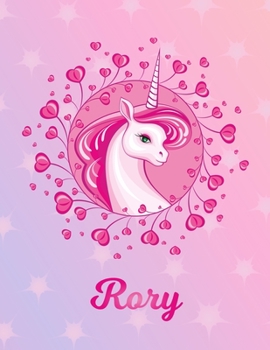 Rory: Unicorn Large Blank Primary Sketchbook Paper | Pink Purple Magical Horse Personalized Letter R Initial Custom First Name Cover | Drawing Sketch ... | Art Sketch Book| Create & Learn to Draw
