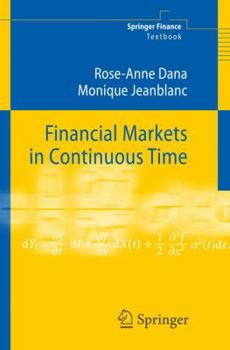 Paperback Financial Markets in Continuous Time Book