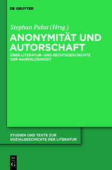 Hardcover Anonymität und Autorschaft [German] Book