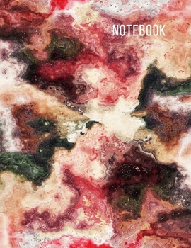 Notebook: Red Yellow Colored Marble Lined Ruled Paper Writing Journal Notebook For Notes School And Work 100 Pages Large ( 8.5 x 11 )