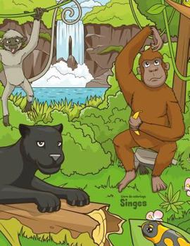 Paperback Livre de coloriage Singes 3 & 4 [French] Book