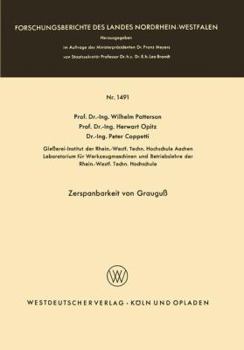 Paperback Zerspanbarkeit Von Grauguß [German] Book