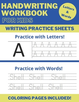 Paperback Handwriting Workbook For Kids: letter tracing and coloring books for kids ages 2 and up. letter tracing and coloring for preschooler kids ages 3-5 ye Book