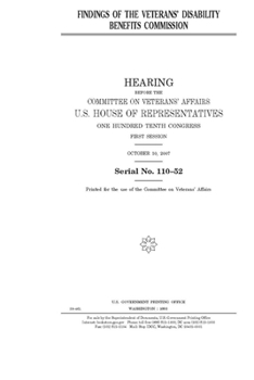 Paperback Findings of the Veterans' Disability Benefits Commission Book