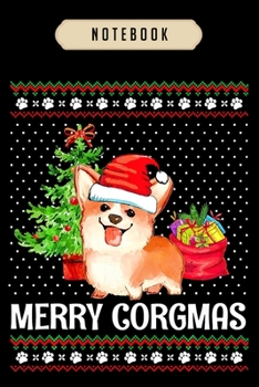 Paperback Notebook: Corgi christmas lights funny xmas merry christmas gift Notebook-6x9(100 pages)Blank Lined Paperback Journal For Studen Book