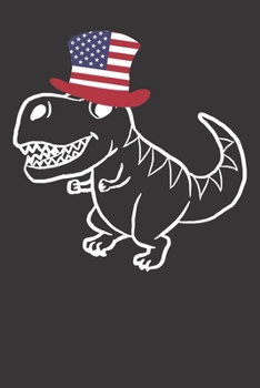 Notebook: Dinosaur 4th Of July Gift USA Flag Dino Lover  Dot Grid 6x9 120 Pages