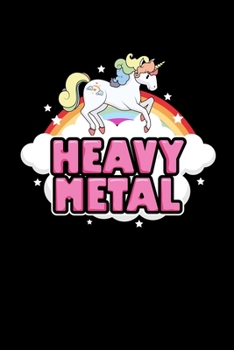 Paperback Notebook: Heavy Metal Unicorn Rainbow fun gift 120 Pages, 6x9 Inches, Lined / Ruled Book