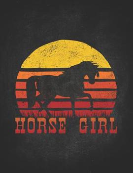 Paperback Horse Riding Girl Gifts: Western Horse Girl Sunset Wide Rule College Notebook 8.5x11 Awesome gift for horseback riding girl boy kids on a farm Book