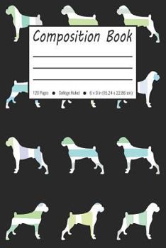 Paperback Composition Book: Boxer Dog Pattern College Ruled Pages (Exercise Book, Notebook) Book