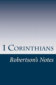 Paperback 1 Corinthians: Robertson's Notes Book