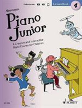 Paperback Piano Junior: Lesson Book 4: Book/Online Audio Book