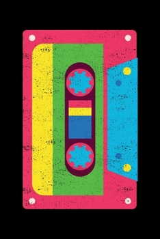 Composition Notebook: Cassette Tape Funky 1980s Rainbow Vintage Lined Notebook Journal Diary 6x9