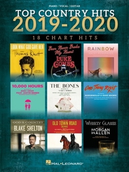 Paperback Top Country Hits of 2019-2020 - Piano/Vocal/Guitar Songbook Book