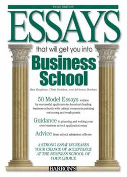Paperback Essays That Will Get You Into Business School Book