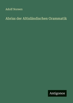Paperback Abriss der Altisländischen Grammatik [German] Book