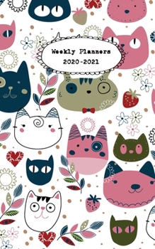 Weekly Planners 2020-2021: Calendar Planner with 12 Months and 106 weeks for Organizer Agenda Schedule Notebook Journal and Business with Cute Cat Heads Cover
