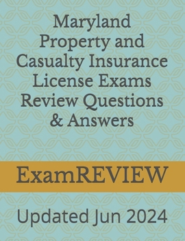 Paperback Maryland Property and Casualty Insurance License Exams Review Questions & Answers Book