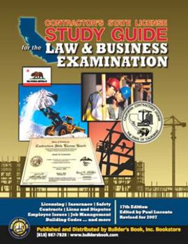 Paperback contractor's state license study guide for the law & business examination (with 4 audio CDs) 17th edition Book