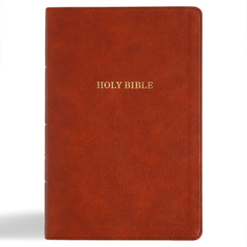 KJV Giant Print Reference Bible, Burnt Sienna LeatherTouch, Indexed, Red Letter, Presentation Page, Sewn Binding, Cross-References, Full-Color Maps, Easy-to-Read Bible MCM Type
