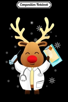 Composition Notebook: Medical Scrub Top Reindeer Nurse With Stethoscope Christmas  Journal/Notebook Blank Lined Ruled 6x9 100 Pages