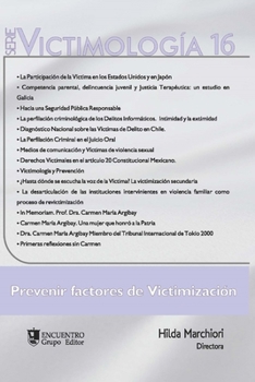 Paperback Victimología 16: Prevenir factores de Victimización [Spanish] Book