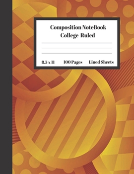 Composition Notebook College Ruled Lined Sheets: Large Pretty Under 10 Dollars Notebook Paper Back to School Gold stripes and Polka Dots Gifts and ... Teens Women students Kids Adults Teachers