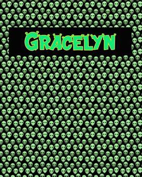 Paperback 120 Page Handwriting Practice Book with Green Alien Cover Gracelyn: Primary Grades Handwriting Book