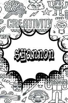 Shannon: Personalized Doodle Isometric DOT Paper Notebook featuring 120 pages 6"x9"