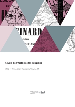 Paperback Revue de l'Histoire Des Religions [French] Book