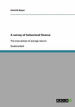 Paperback A survey of behavioral finance: The cross-section of average returns [German] Book