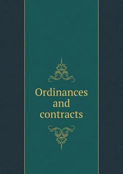 Paperback Ordinances and contracts Book