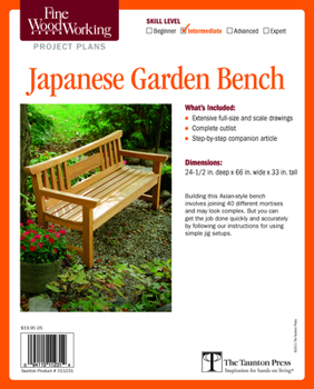 Paperback Fine Woodworking's Japanese Garden Bench Plan Book